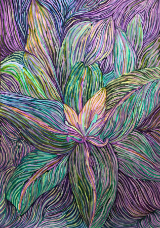 Láska II., 2026, akryl na papíru, 30 x 42 cm